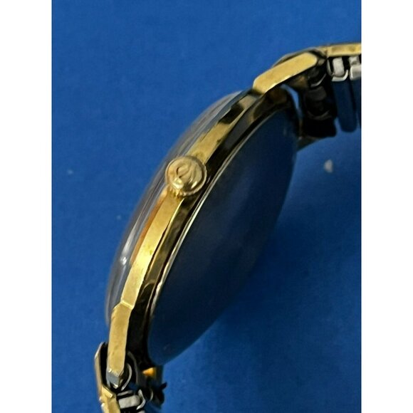 Vintage 1960s Mens Elgin Silver & Gold tone Pie Pan Dial Watch in box - Picture 7 of 16